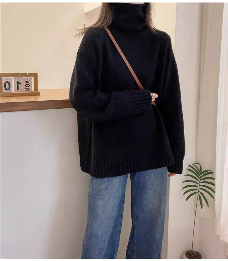 Pull à col roulé oversize pour femmes en tricot de haute qualité Chic & Stil