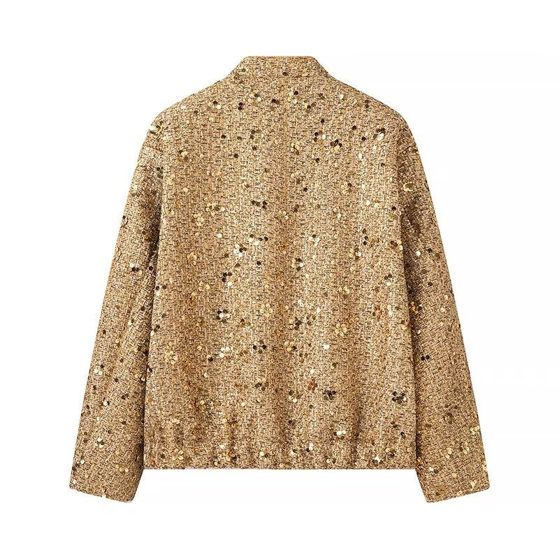 Functional jacket for women with sparkling Lurex and practical pockets Lune London