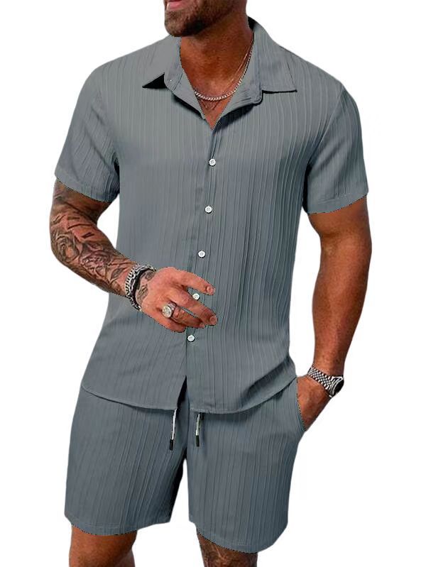 Short sleeve striped shirt for men Set Lune London