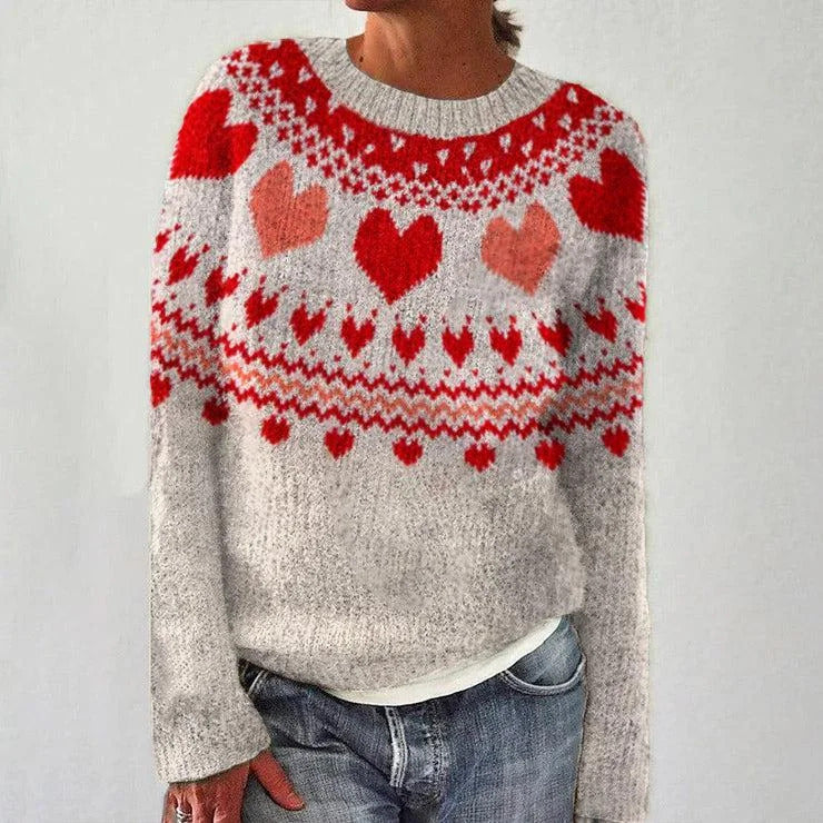 Pull en maille chunky pour femmes avec motif nordique et coupe large Chic & Stil