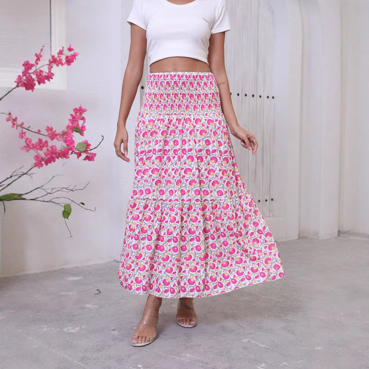Woman Maxi Flared Bohemian Chic Skirt