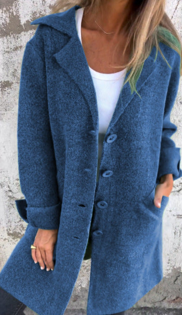 Ladies Elegant Wool Jacket with Full Buttoning and Spacious Pockets Lune London