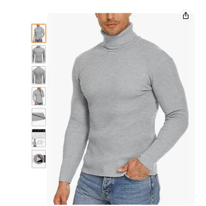 Lune London ribbed turtleneck knit sweater for men