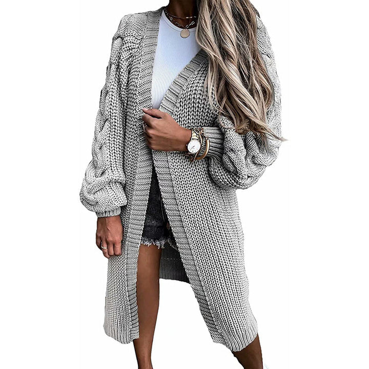Knitted cardigan for women with voluminous sleeves Chic und Stil