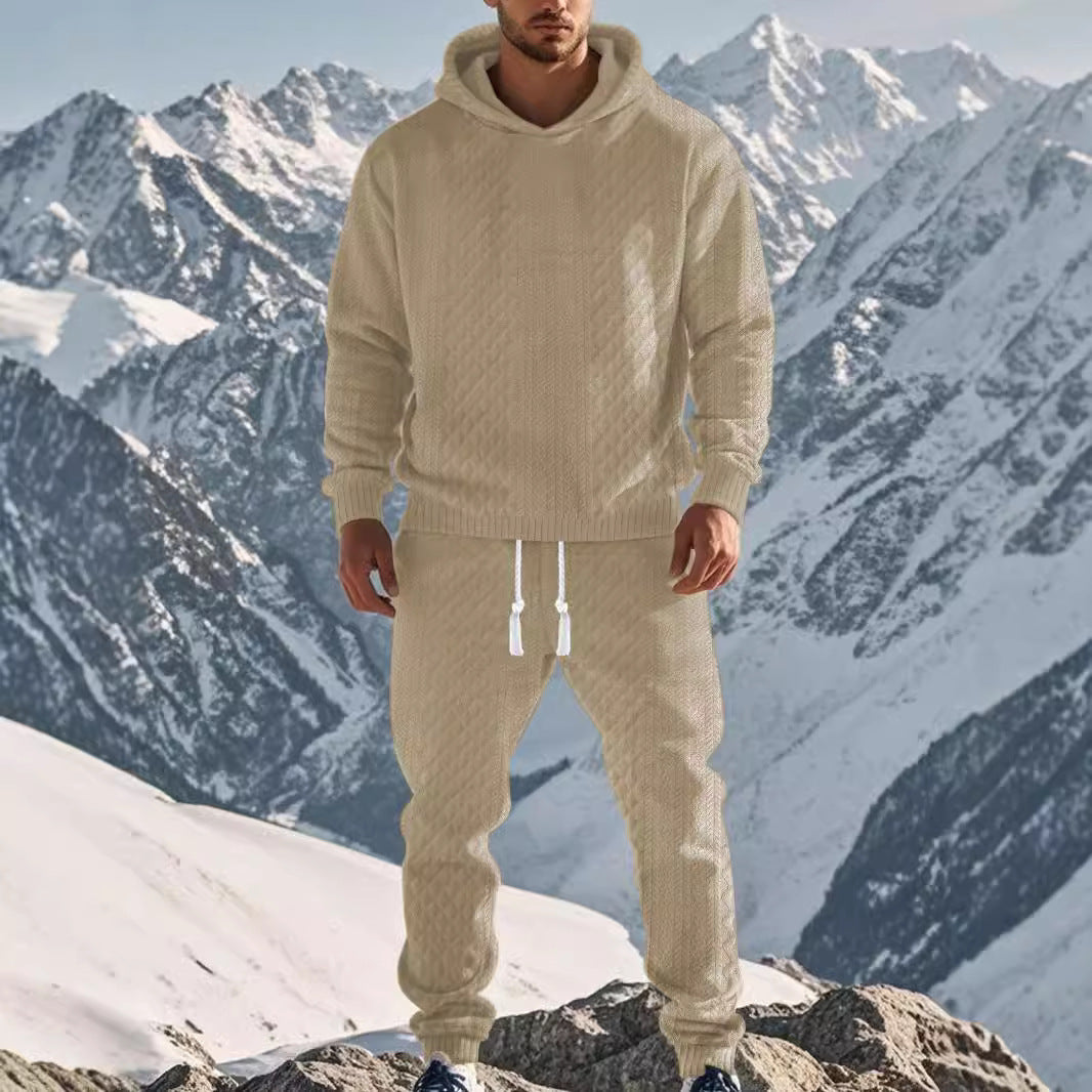 Lune London textured design men's hoodie and jogger pants set