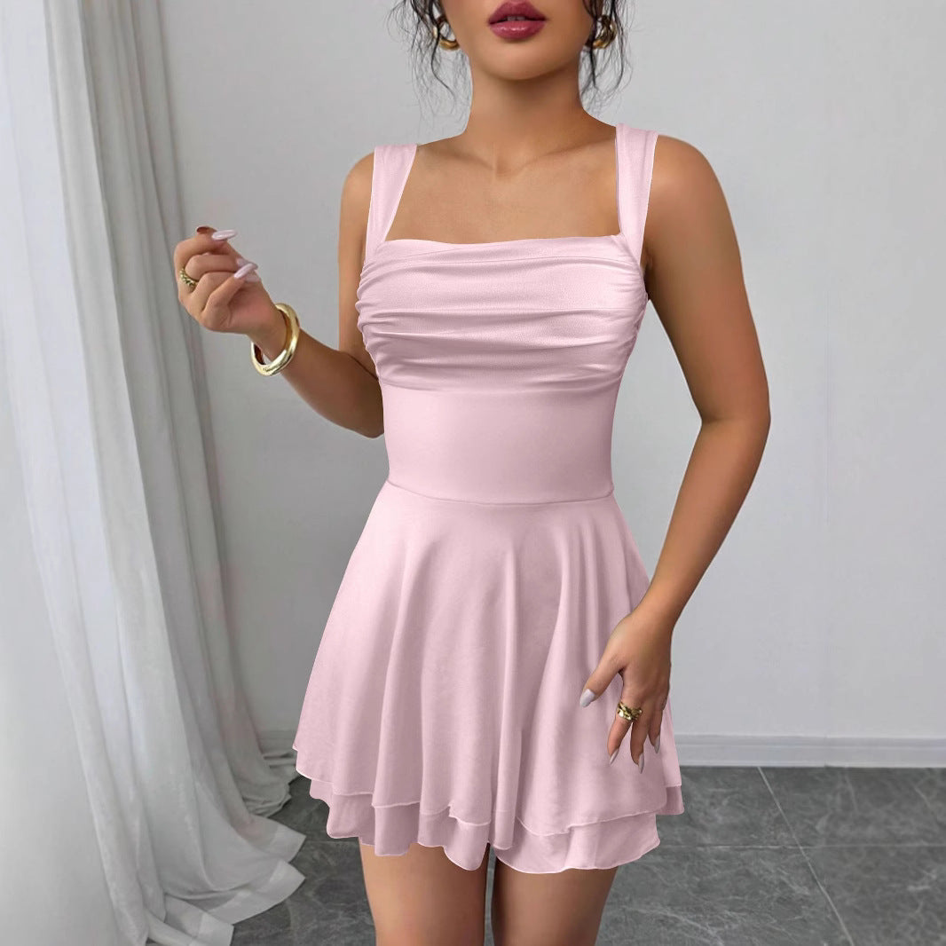 Women Playfully cut summer dress with gathering and swinging skirt Lune London