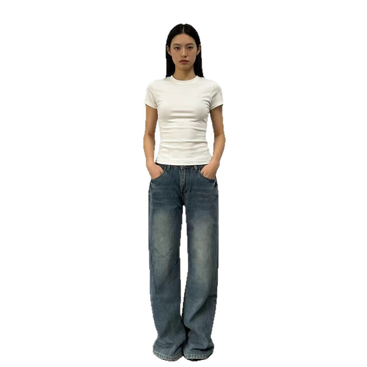 Women wide High-Waist Jeans with casual fit and individual washes Lune London