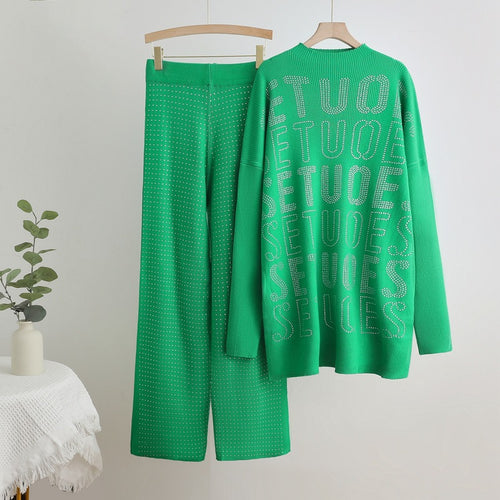 Fashionable knit lounge set for women with sparkling details Lune London