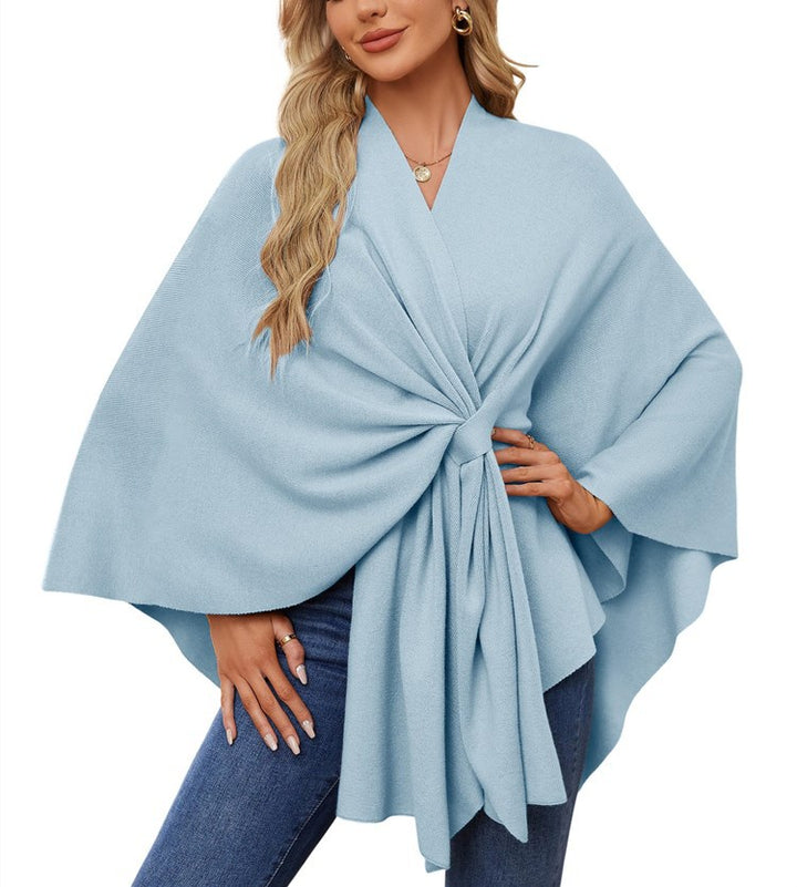 Ladies Elegant Wrapped Sweater with Asymmetrical Cut Lune London