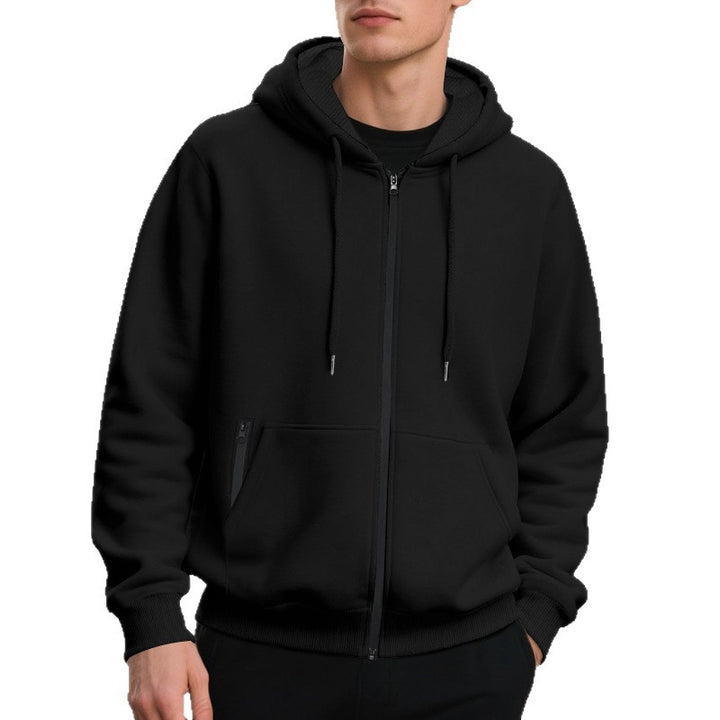 Men's zip hoodie with practical pockets and breathable fleece interior Lune London