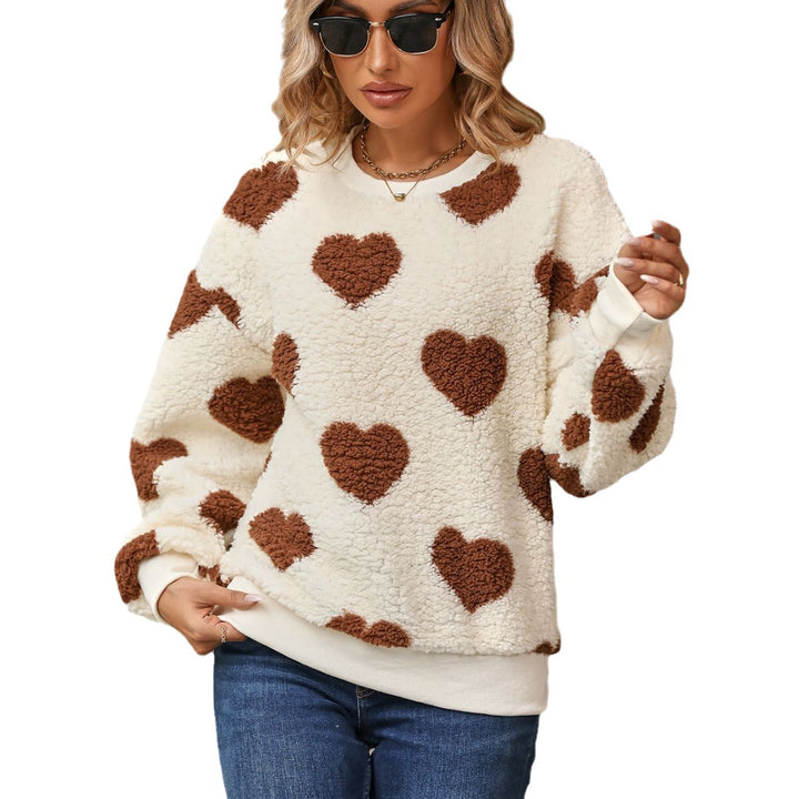 Women's sweater with high-quality boucle heart pattern Lune London
