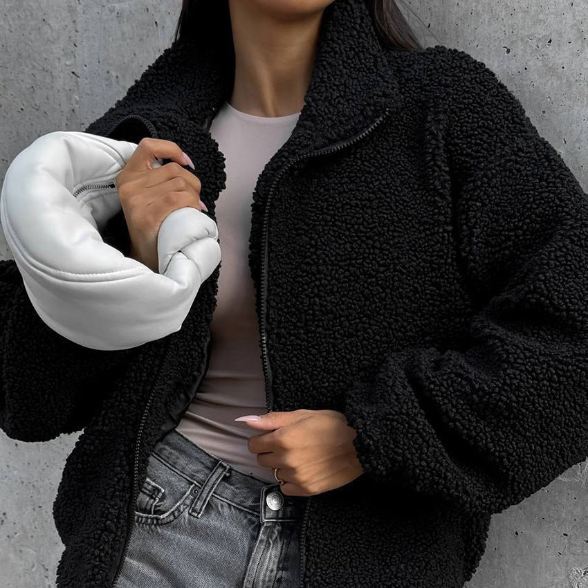 Oversized teddy soft jacket for women Lune London
