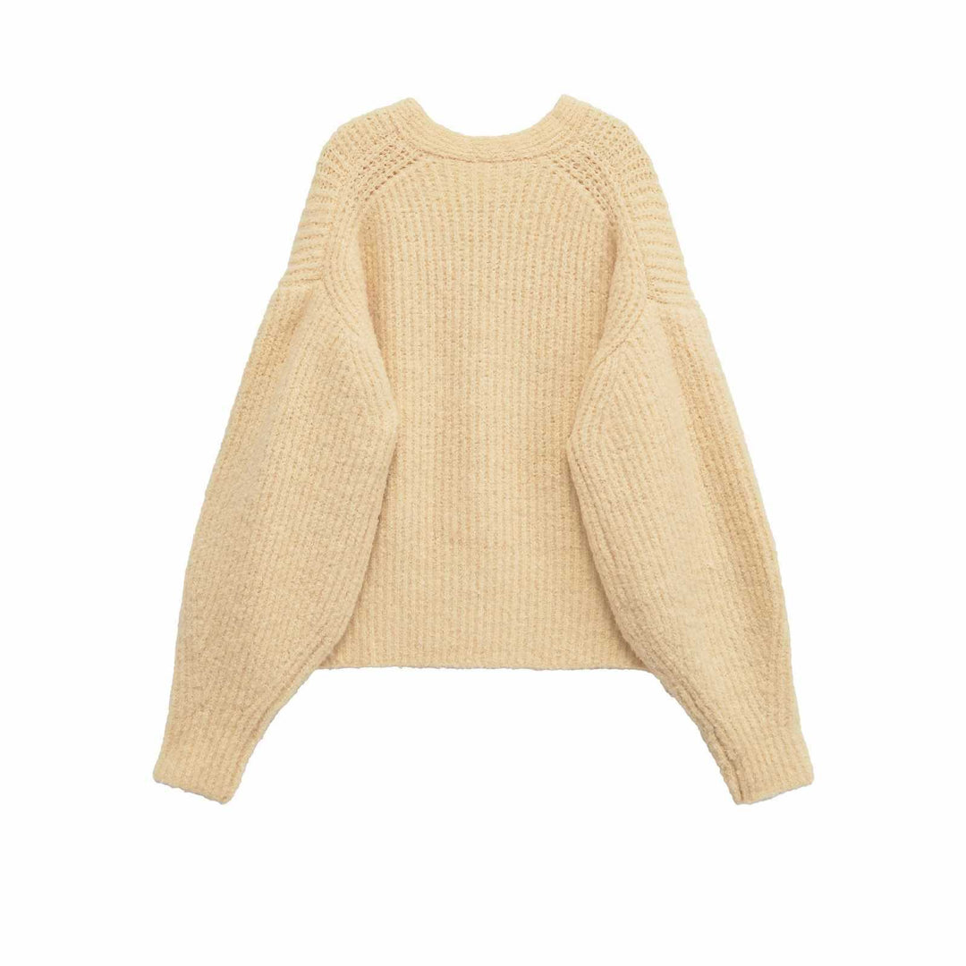 Cozy knit cardigan for ladies with V-neck and button details Lune London