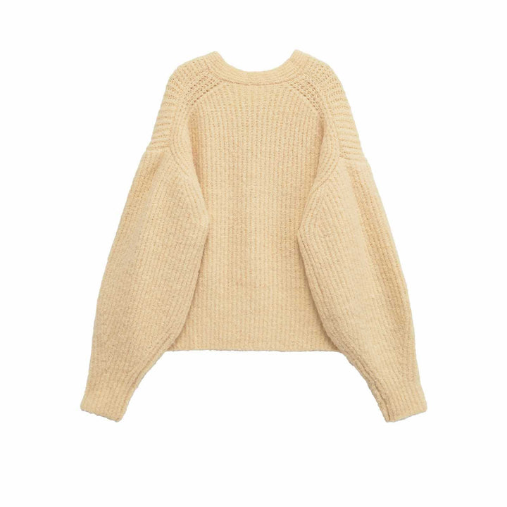 Cozy knit cardigan for ladies with V-neck and button details Lune London