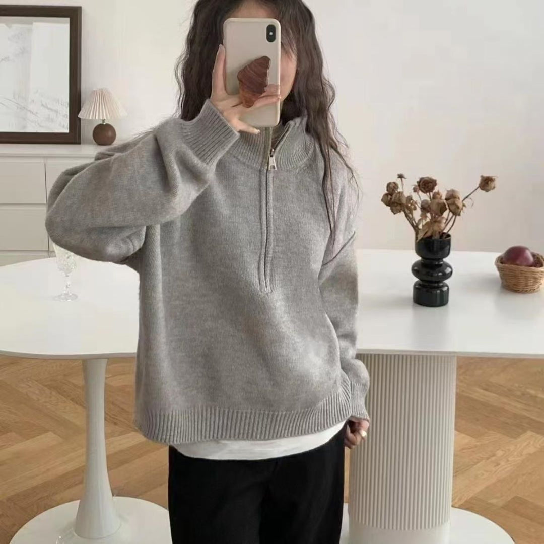 Pull stylé pour femmes avec demi-zip Chic & Stil
