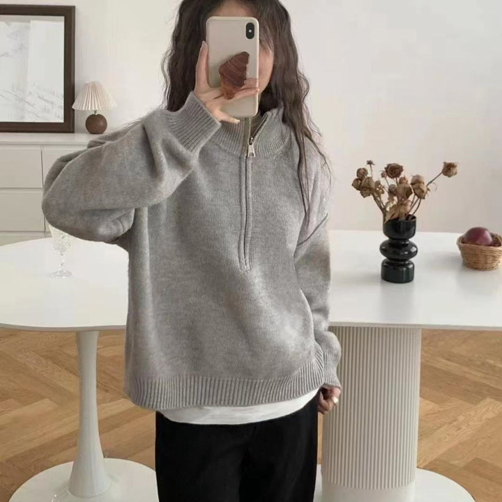 Pull stylé pour femmes avec demi-zip Chic & Stil