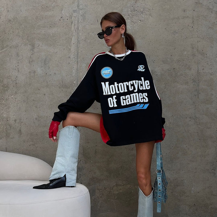 Sweatshirt décontracté pour femmes avec imprimé accrocheur Chic & Stil