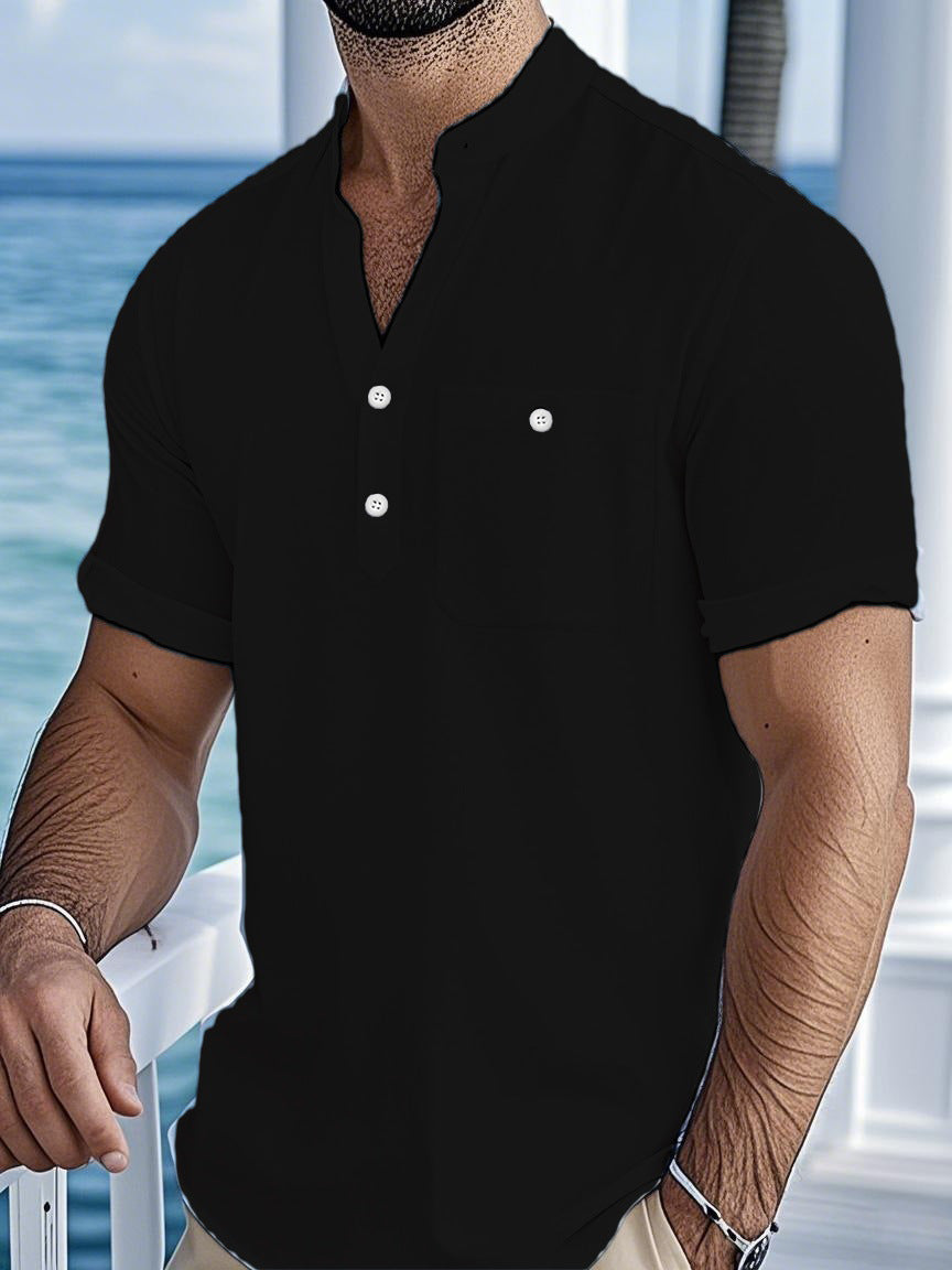Casual short-sleeve shirt for men with button closure Lune London
