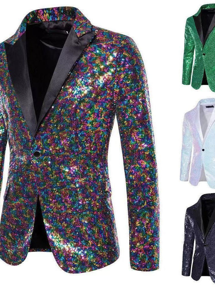 Elegant sequin blazer for men with refined decorative accents Lune London