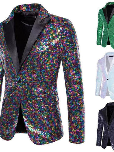 Elegant sequin blazer for men with refined decorative accents Lune London