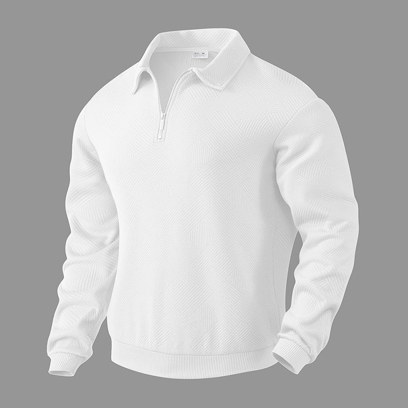 Knitted sweater for men with modern high collar and practical zipper Lune London