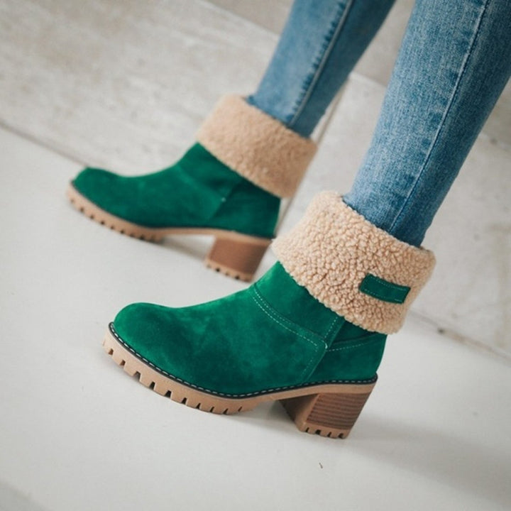 Warm shaft boots for women with a playful pleat design Lune London