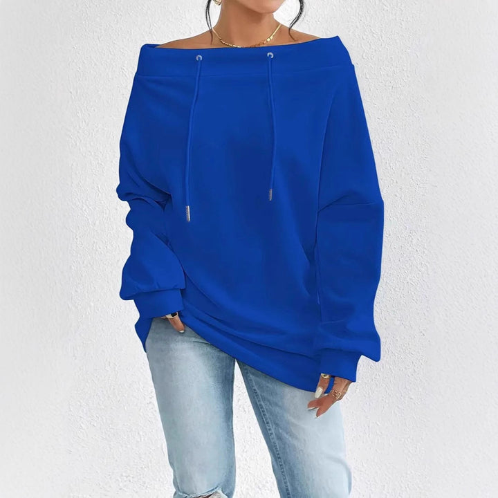 Oversized sweatshirt for women with casual neckline and off-shoulder Lune London
