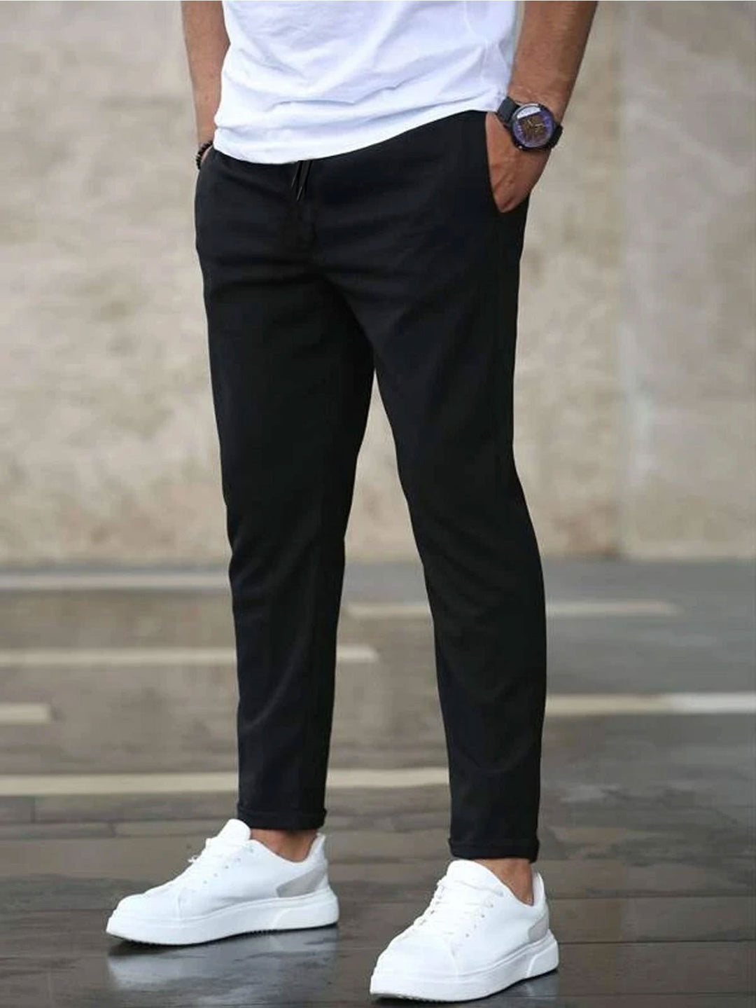 Casual chino pants for men with elastic waist Lune London