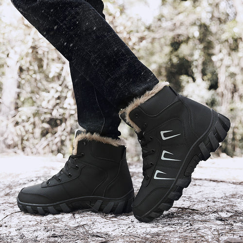 Winter boots for women with faux fur collar and non-slip sole Lune London