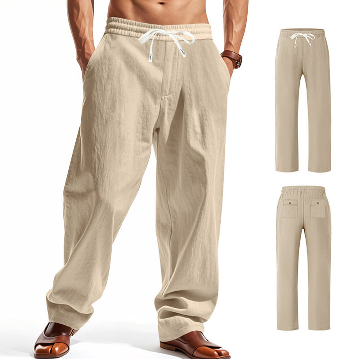 Light casual pants for men with elastic waist and practical pockets Lune London