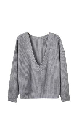 Knit sweater for women with deep V-neck and relaxed fit Lune London