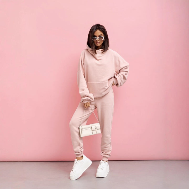 Women's casual hoodie with voluminous sleeves and a high collar Lune London