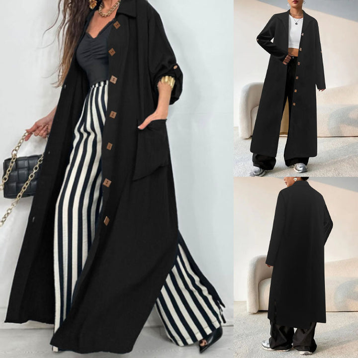 Oversized coat for women with classic button details and practical pockets Lune London