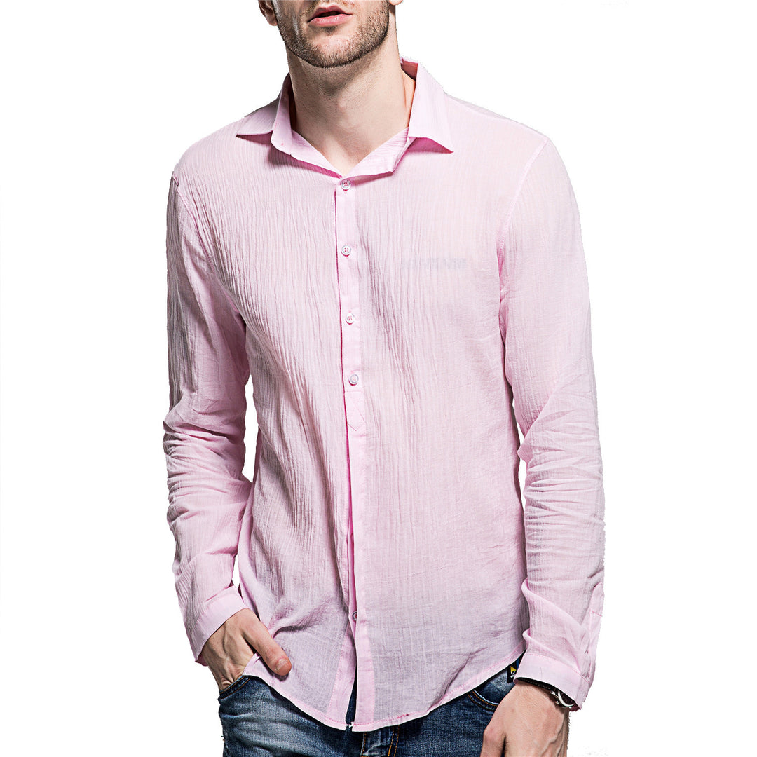 Casual long sleeve shirt for men in linen blend Lune London