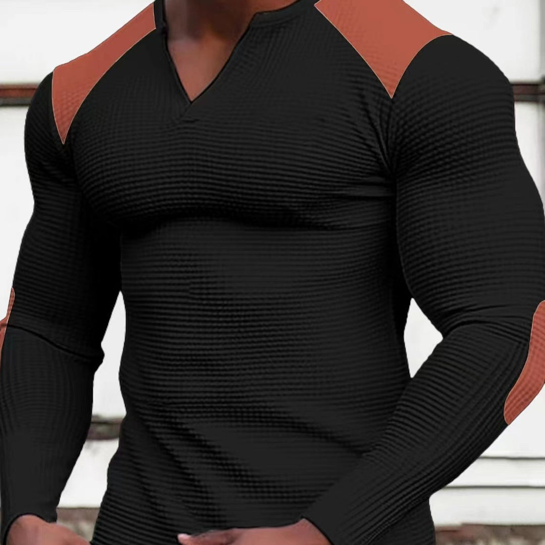 Men's long sleeve shirt with textured fabric and contrasting details Lune London