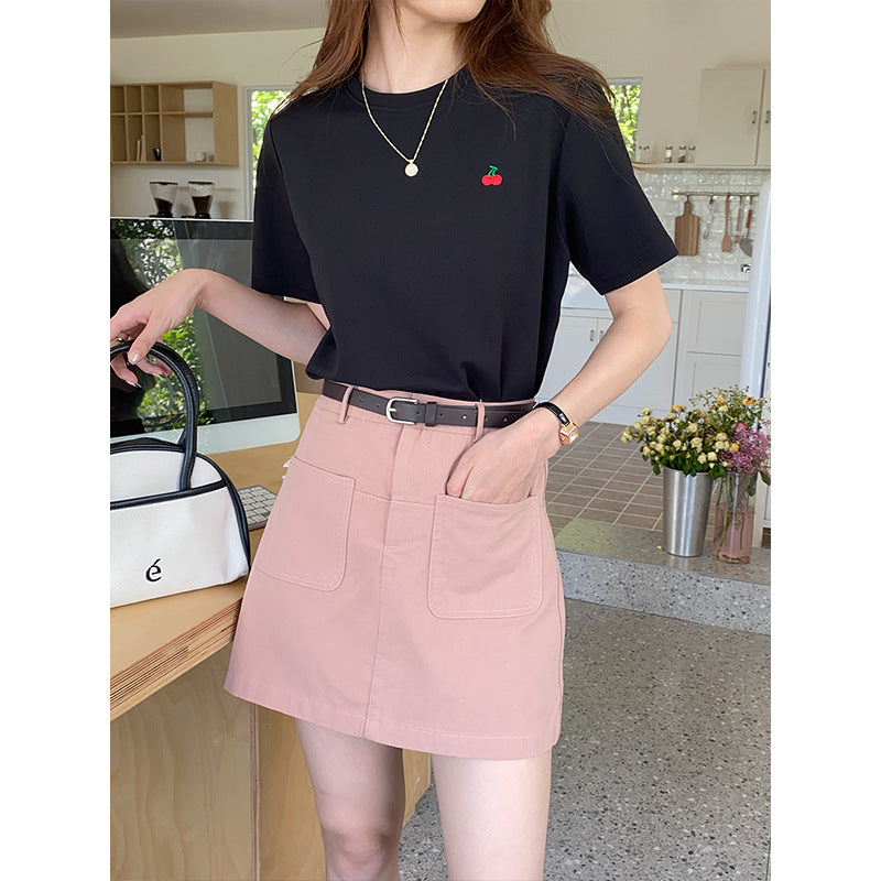 Women's short sleeve T-shirt with cute cherry motif Chic & Stil