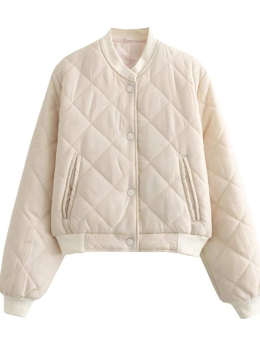 Quilted bomber jacket for women with practical pockets and elastic waist Lune London