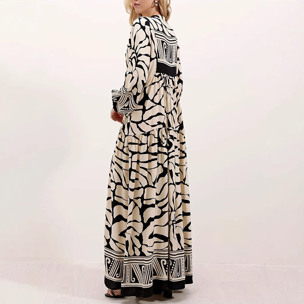 Chic and Stylish Floral Design Maxi Boho Dress for Women