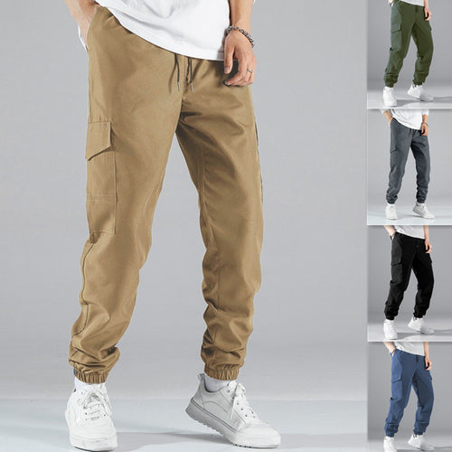 Men's cargo pants with elastic waistband and practical side pockets Lune London