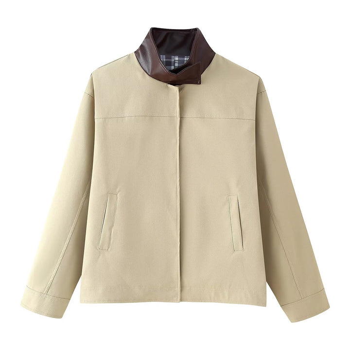 Elegant women's transition jacket with high collar Lune London