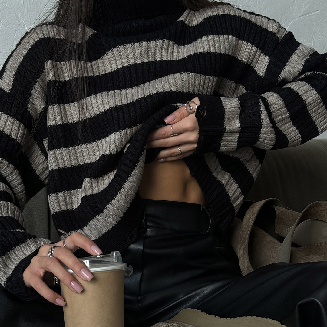 Lune London striped oversized sweater for women