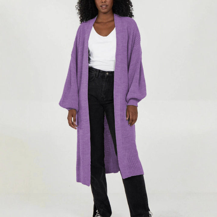 Ladies long cardigan with relaxed oversized fit and voluminous sleeves Lune London