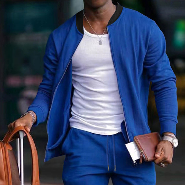 Sporty bomber jacket for men with elastic inserts and practical zipper Lune London