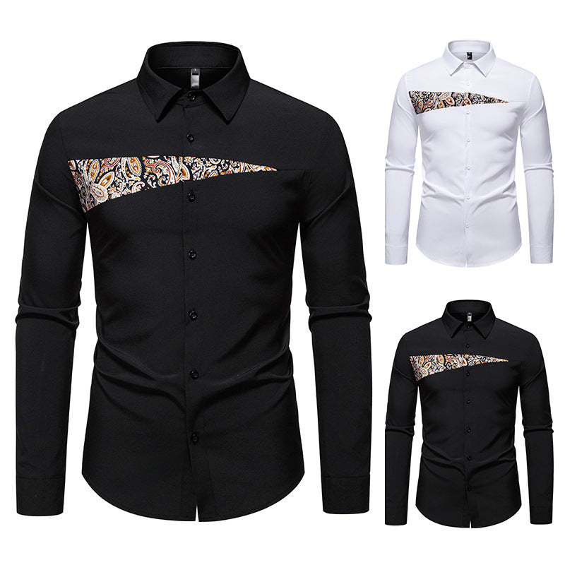 Trendy long sleeve shirt for men with Paisley pattern details Lune London