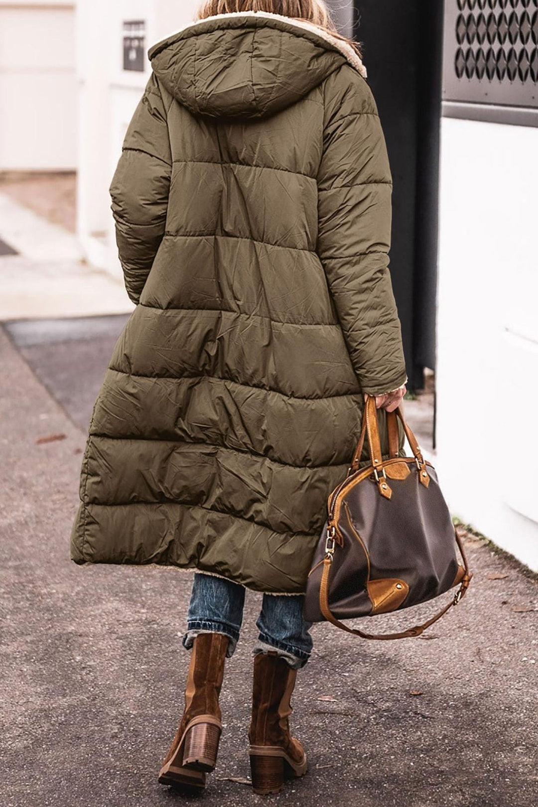 Women's Long Padded Winter Jacket with Hood and Stylish Cut Lune London