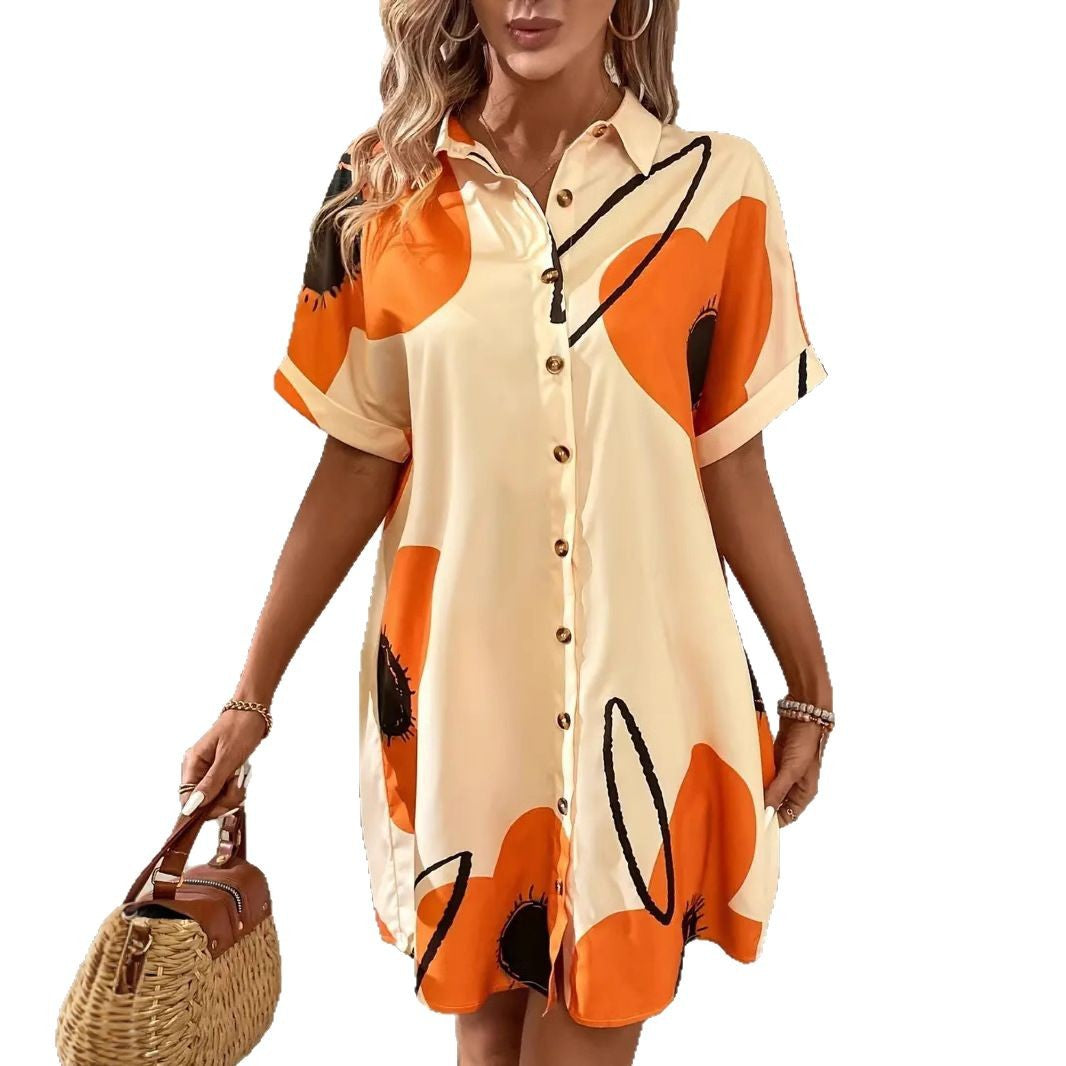 Shirt dress for women with floral accents and an elegant cut Lune London