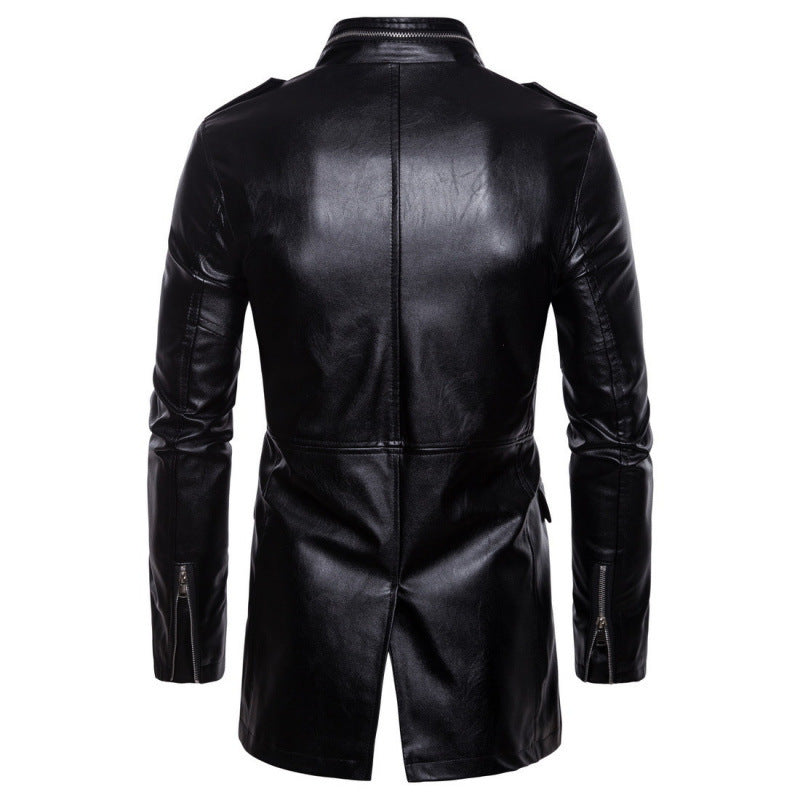 Fashion faux leather jacket for men with practical pockets and asymmetrical zipper Lune London