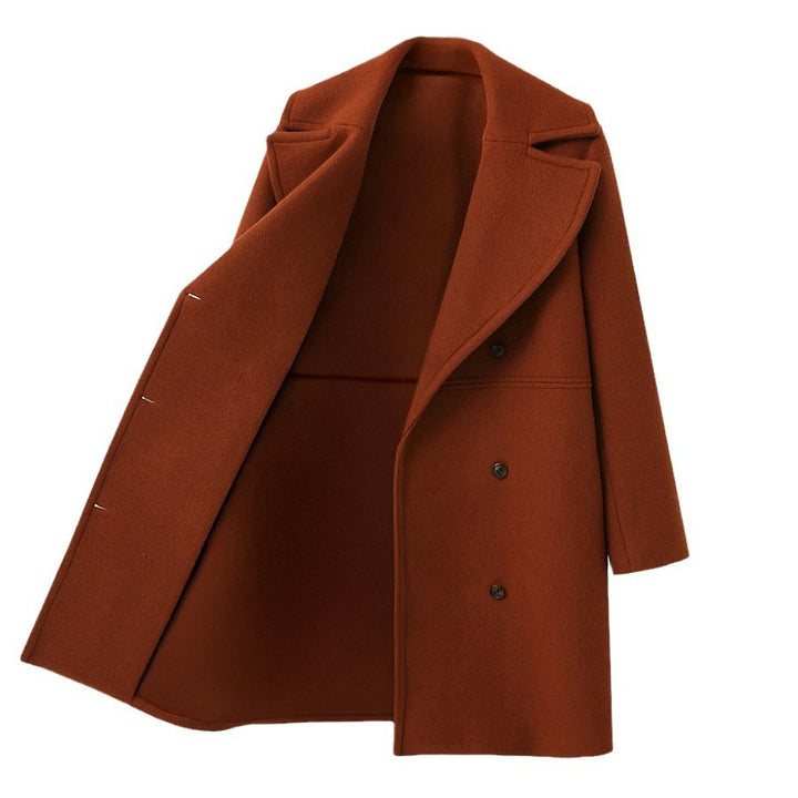Women Elegant Double Button Coat with Modern Lapels Lune London