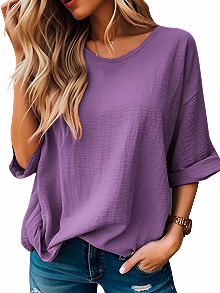 Oversized t-shirt for women with textured fabric and relaxed fit Lune London