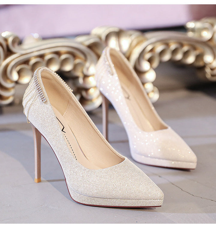 Women's High-Heel Pumps with Sparkling Rhinestone Details and Elegant Design Lune London